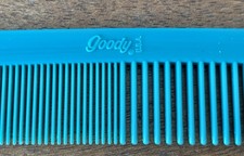 Vintage Goody USA Hair Comb Teal Blue Hair Styling Grooming Unbreakable Comb