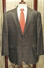 USA Hart Schaffner Marx 44 R olive windowpane...