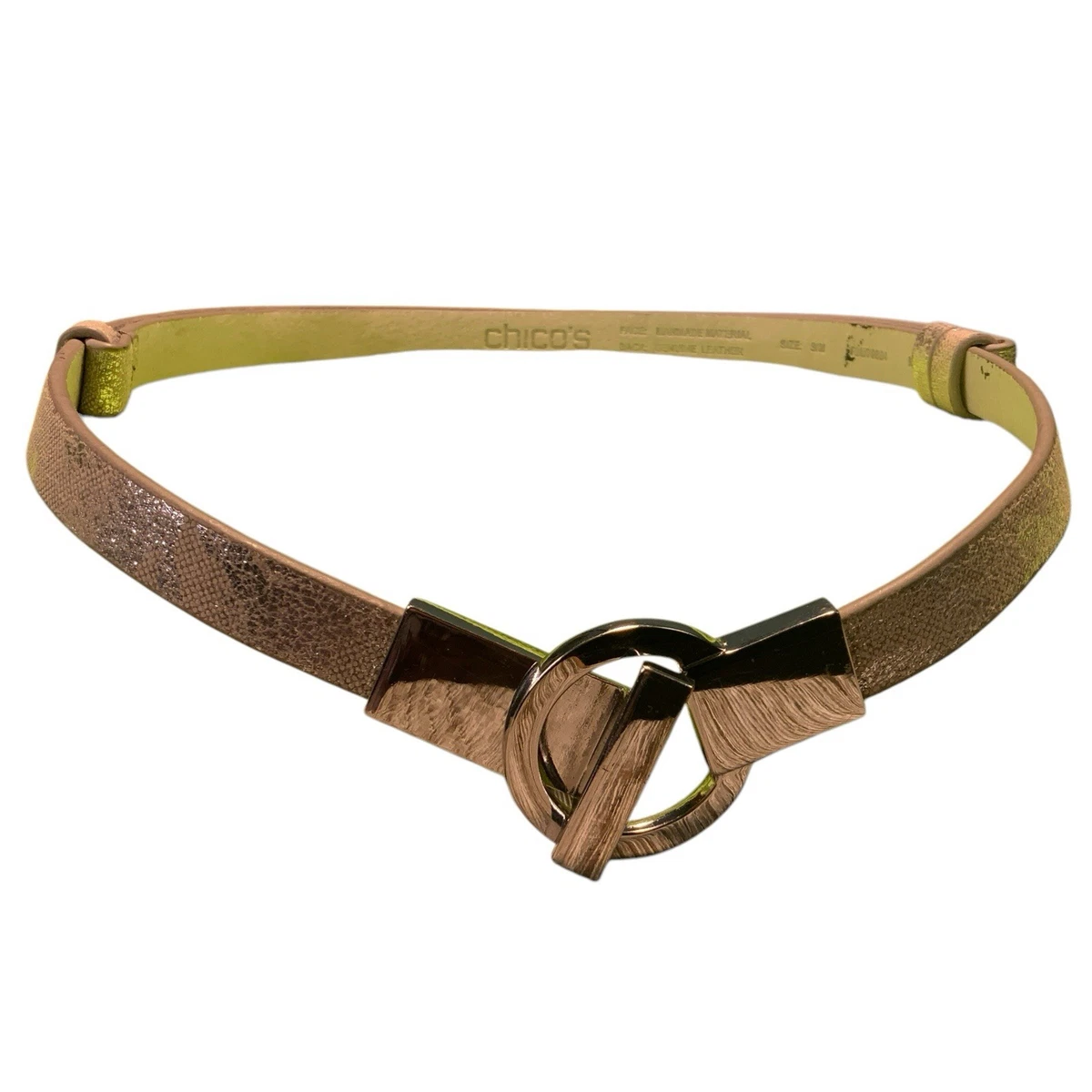 Chico’s wide metallic animal print suede slouch belt Chico main image 2