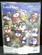 Lotsa Fun Snowmen Felt Ornaments 13 Pieces 5352