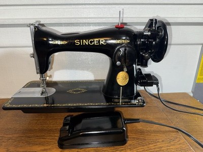 VINTAGE SINGER SEWING MACHINE MODEL 15-91, SERVICED, #AL089250