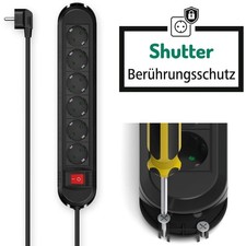 Hama Mehrfachstecker 6-Fach mit Schalter Halterung Steckdosenleiste Steckdose