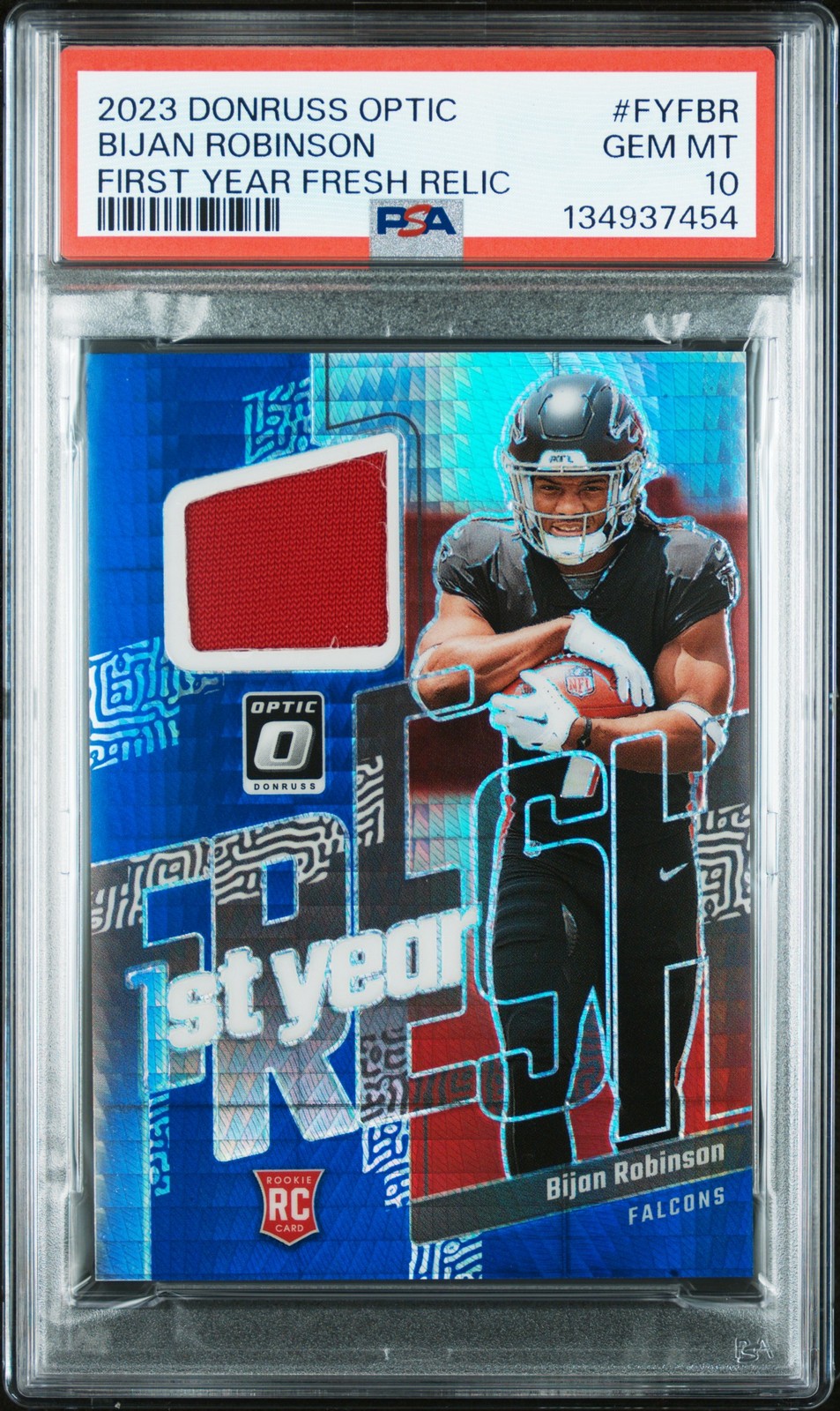 Bijan Robinson Panini Donruss Optic First Year Fresh Relics #FYFBR Gold