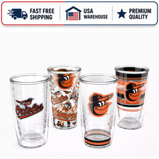 Tervis Baltimore Orioles MLB Classic Tumbler Set, 4 Pack, 16oz Each