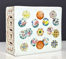 Antique Qing Dynasty Chinese Famille Rose Porcelain Pillow Vase w Medallions