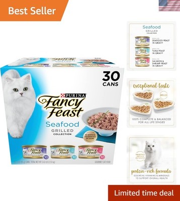 Grilled Tuna, Salmon & Seafood Variety Pack for Cats - 90 oz Total