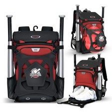Baseball Backpack Softball Bat Bag with Shoe Compartment  Fence Hook for Adu...