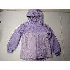 Eddie Bauer Kids Purple Fleece Lined Hooded Windbreaker Jacket XS 5/6