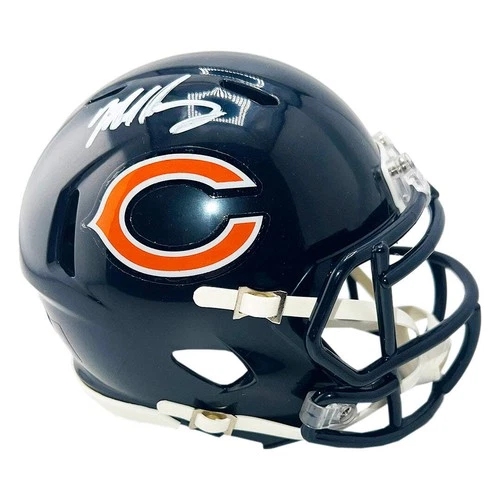 Mike Singletary Signed White Ink Chicago Bears Speed Mini Football Helmet (Becke