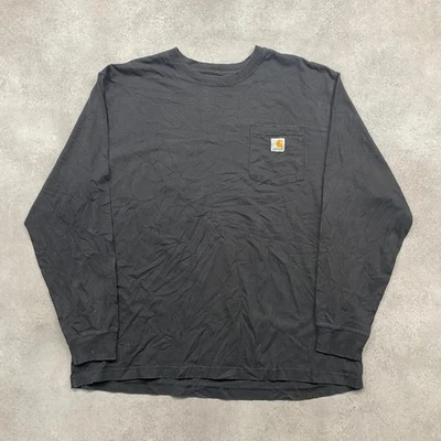 T-shirt Carhartt pour hommes, grandes poches de vêtements de travail, noir - Photo 1/4