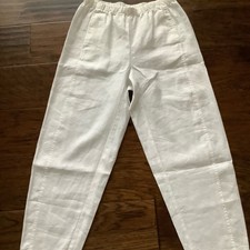 EILEEN FISHER Organic Linen Lantern Pant Women Small Petite White