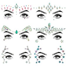 6 Pcs Music Festival Face Jewels, Rhinestone Rave Gems Glitter, Crystal Birth...