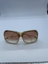 Vintage Fancy Foster Grant Light Brown Oval Oversized Sunglasses USA Lens Flaw