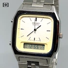 Seiko Hybrid H449-5360 White Dial Digi-Ana 33mm Qz Men's Watch 【N Mint】 US Stock