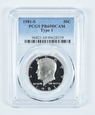 1981-S Kennedy Half Dollar Type 1 PR69 DCAM PCGS Blue Label