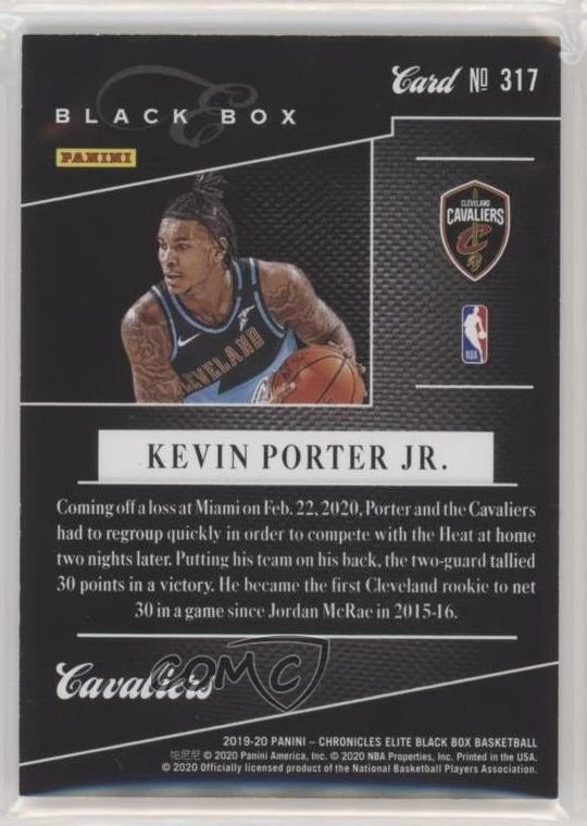 2019 Panini Chronicles Elite Black Box Red /149 Kevin Porter Jr #317 Rookie RC - Image 2 of 2