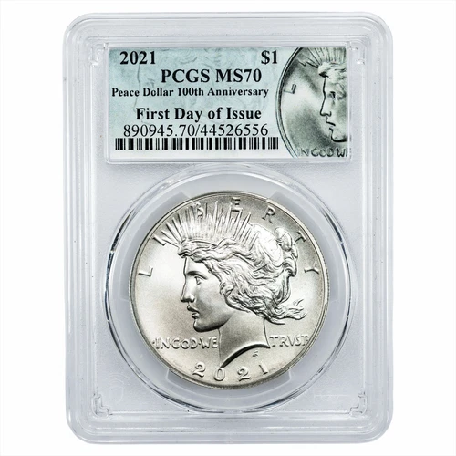 2021 Silver Peace Dollar Commemorative $1 100th Anniversary FDOI PCGS MS 70