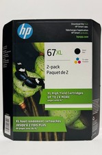 HP 67XL 2-Pack Black  Tri-Color Ink Cartridges 3YP31BN Exp: 04/2027 