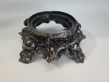 Vintage Punch Bowl Stand Base Ornate, Mirror Base