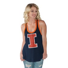 NCAA Illinois Illini Women's Power Play Color Block Tank Top, Large, Navy L, 2XL