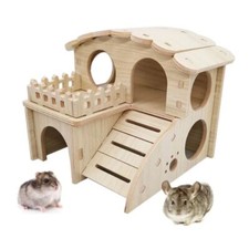 Pet Small Animals Hamster House Deluxe Guinea Pig Hut Wooden Habitat Play Toy AU