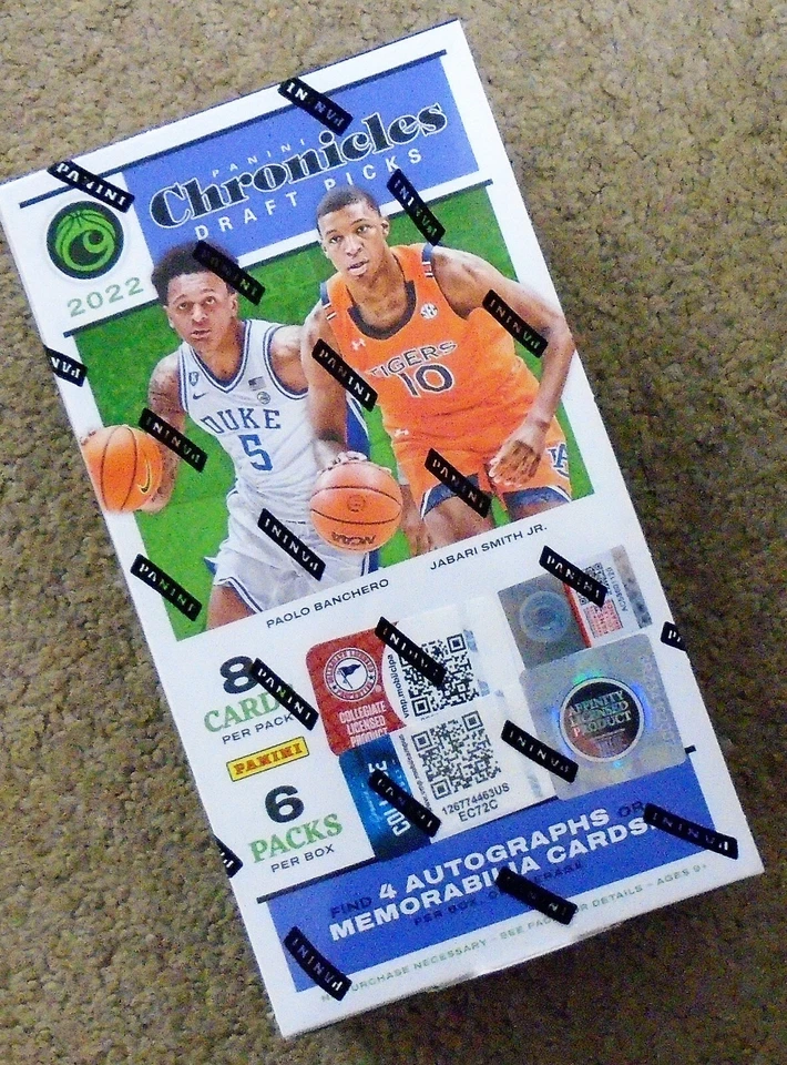 2022/23 PANINI CHRONICLES DRAFT PICKS BASKETBALL HOBBY BOX 4 AUTOGRAPHS/RELICS