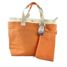 Sun 'N' Sand Accessories Large Tote Orange Solid Zip Pocket inside Coin Bag