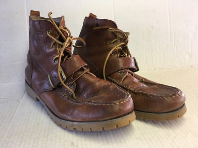 Polo Ralph Lauren Redmond-Bo-CSL Brown Grain Leather Boots Size 9-1/2 D