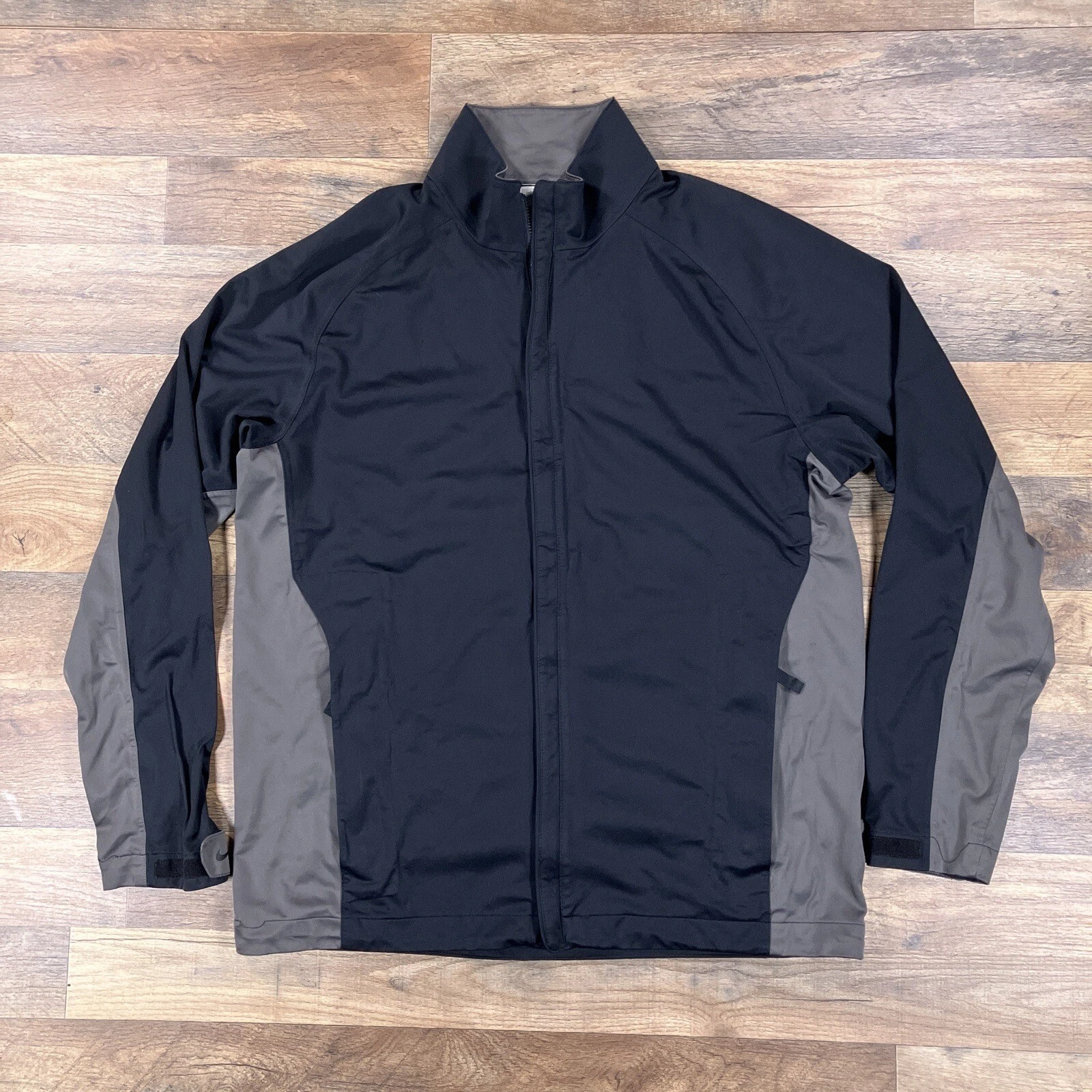 Nike Golf Jacket Mens Medium Black Full Zip Storm Fit Lightweight Windbreaker