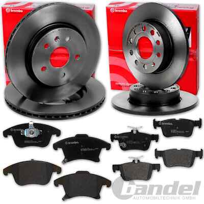brembo BREMSSCHEIBEN + BELÄGE VORNE + HINTEN passend für FORD MONDEO 5 V MK5