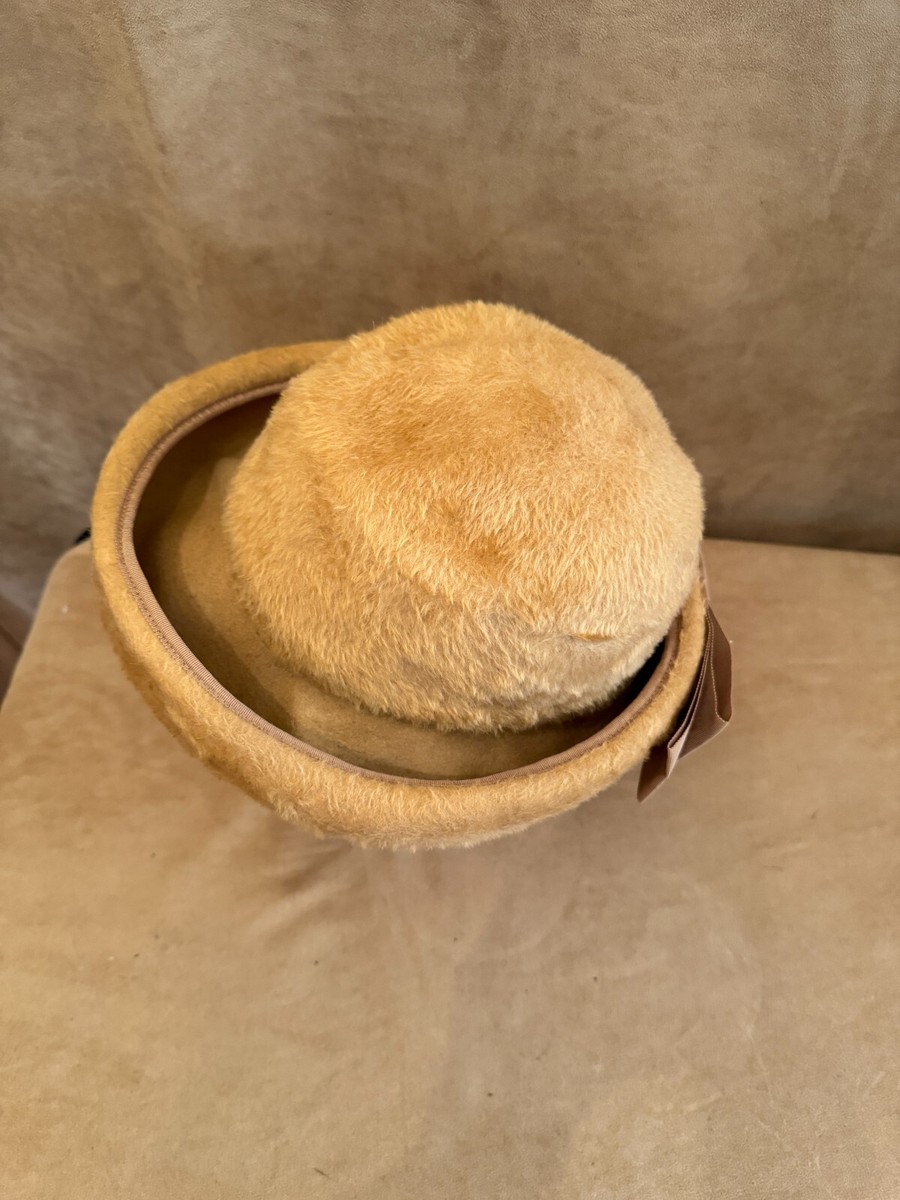 Betmar Mystere Vintage plush tan cloche hat bow women display picture 1