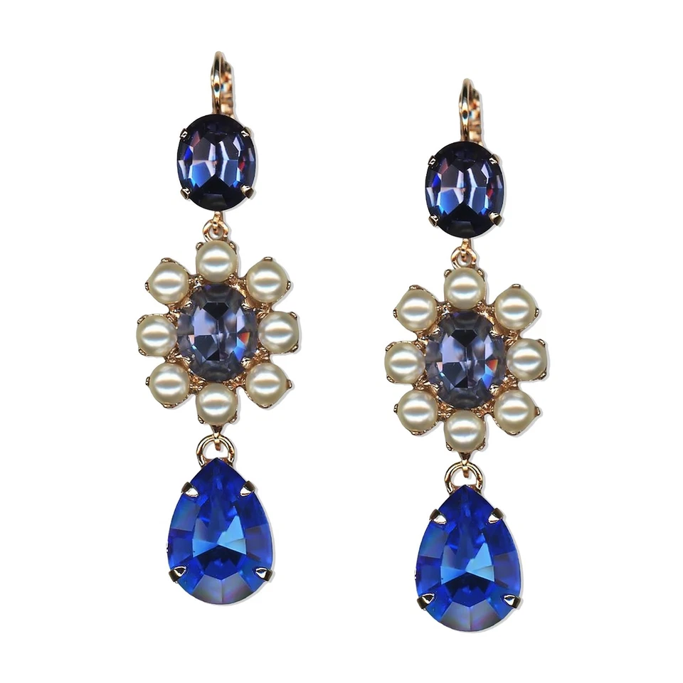 Pendientes de Mariana Electric Blue Coll. Denim colgante azul, púrpura real, Sa... Foto 2 de 3