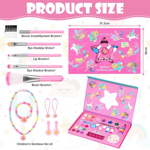 💚Trucchi Bambina Set 42 PZ Set Trucco Ombretti per Bambini Regalo Trucchi Bambi - Foto 2 di 12