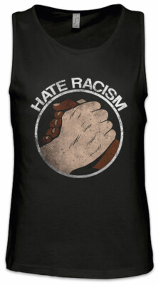 Hate Racism Herren Tank Top Ebony Love Black Fist Fists Against No Borders No