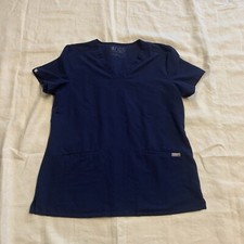 Womens Figs Technical Scrub Top Size M Blue