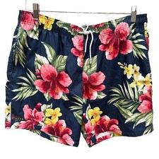 Abercrombie  Fitch Floral Swim Trunks Shorts Drawstring Vacation Beach Size XL