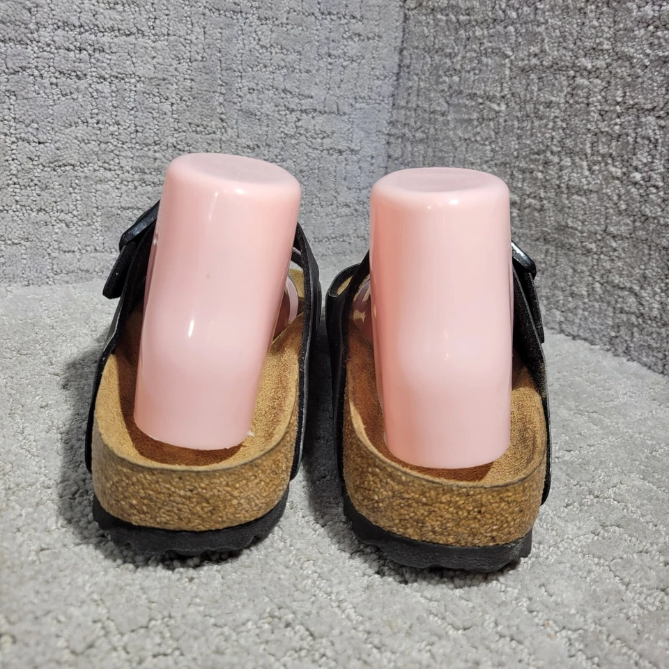 Sandalias Birkenstock Arizona Talla 41 L10 M8 Negras Birko-Flor Doble Correa Hebilla Foto 4 de 4