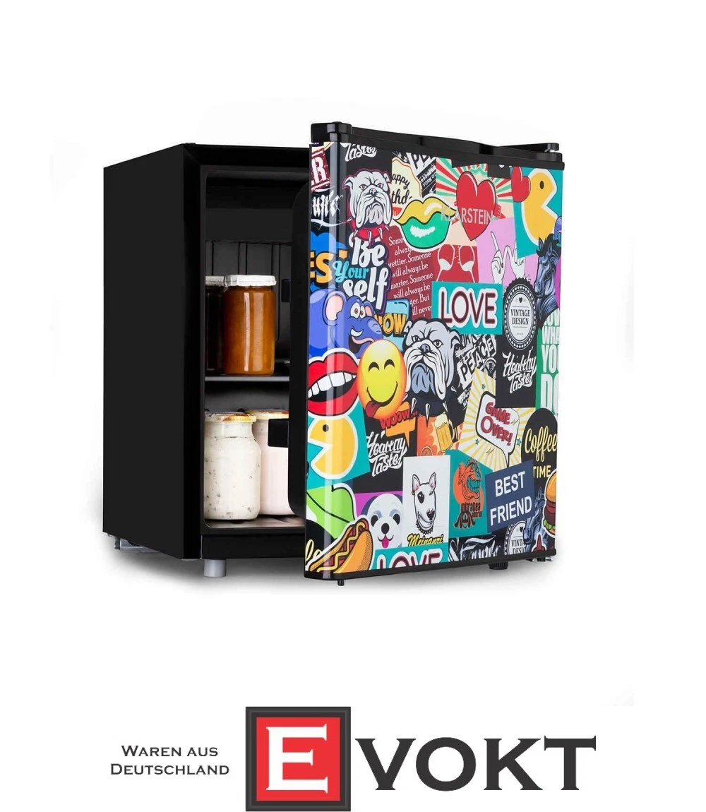 Klarstein Mini fridge Minibar Drinks cooler EEK A + 48L Sticker bomb Design  NEW