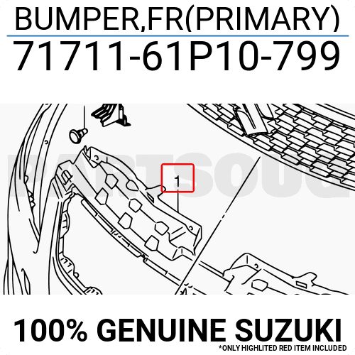 7171161P10799 Genuine Suzuki BUMPER FR(PRIMARY) 71711-61P10-799