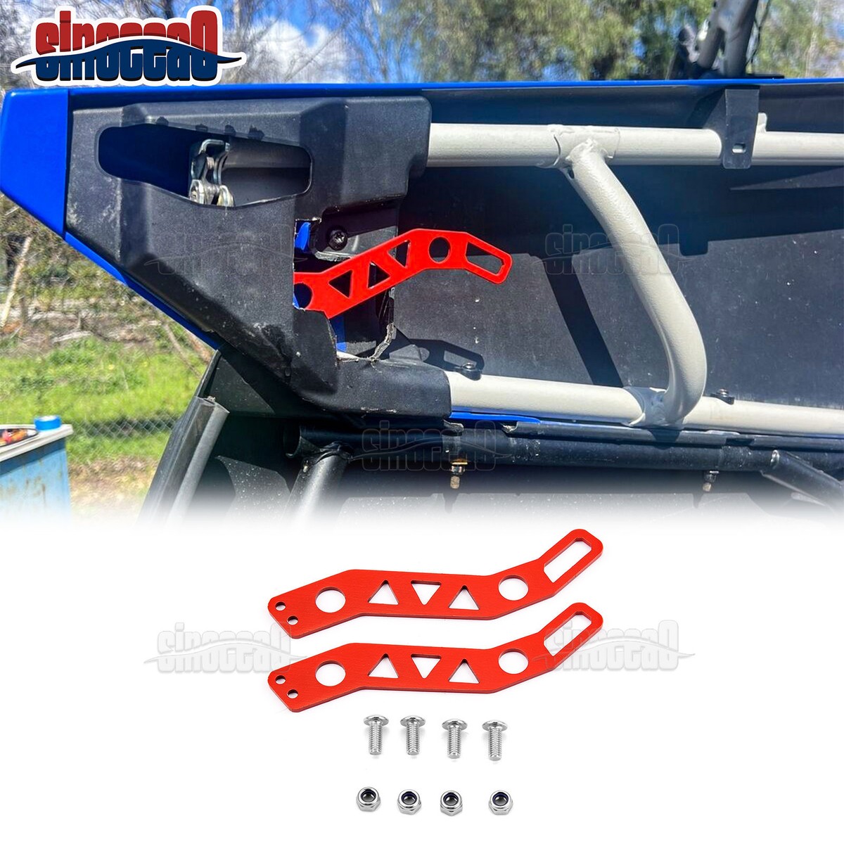 Pair Red Door Latches Handles For 2017-2025 Can-Am Maverick