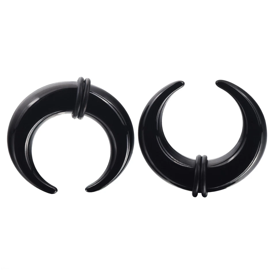 Kit de 16 piezas de anillos de tabique pinza cónica acrílica en forma de C calibres 14G-00G Foto 4 de 4