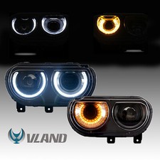 Vland Led Headlights For Dodge Challenger 2008-2014 Wsequential Front Lamps