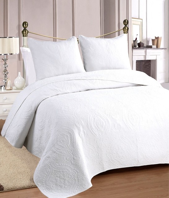 Medallion Reversible Cotton Quilt Set Bedspreads Coverlet For