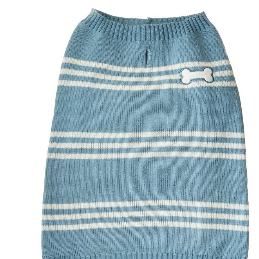 New Vibrant Life Pet Dog Sweater Blue Dog Bone Size M 17" Back Length 20-50 LBS