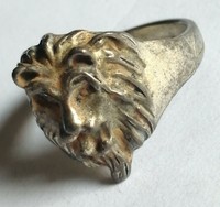 Ancient BRONZE LION HEAD SYMBOL Ring Amazing 