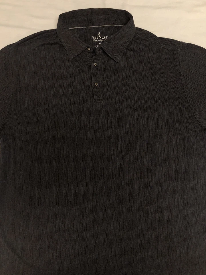 Nat Nast Luxury Originals Mens Polo Shirt Size XL Modal Blend Charcoal Gray - Image 2 of 4