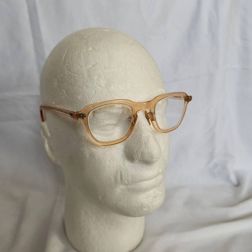 Marcos de gafas de seguridad vintage Bausch and Lomb translúcidos melocotón/carne 44[]24 Foto 2 de 4