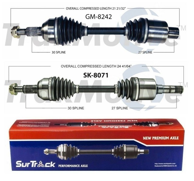 Pair of Front CV Axle Shafts SurTrack Set for Suzuki XL7 FWD/AWD 2007