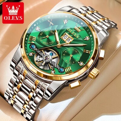 Automatic Mechanical Watch Men OLEVS Waterproof Luxury Date Men's Strap