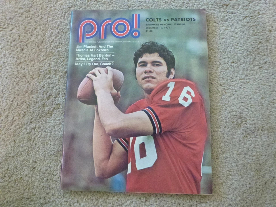HTF DECEMBER 19 1971 NFL Baltimore COLTS vs PATRIOTS PLUNKETT Game Program EUC - Image 2 of 4